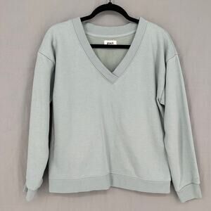Pact Sweatshirt Sweater Womens Medium Blue Courtside Pullover Organic V Neck